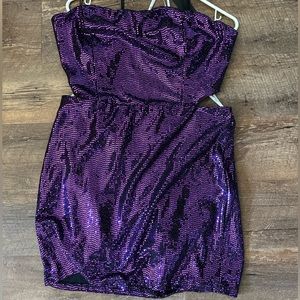LULUs Love the Attention Purple Shimmer Mini Dress 🪩